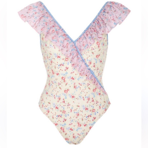 LoveShackFancy Other - LoveShackFancy One Piece Swimsuit with tie sz S like new